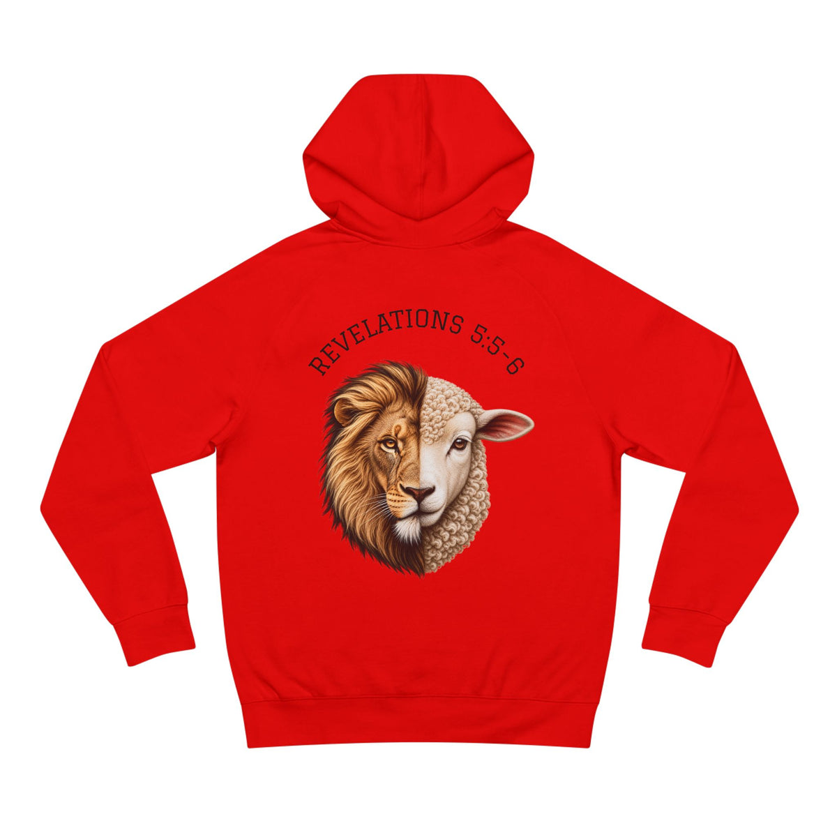 FE Lion & Lamb Hoodie — "Revelations 5:5–6" Christian Pullover