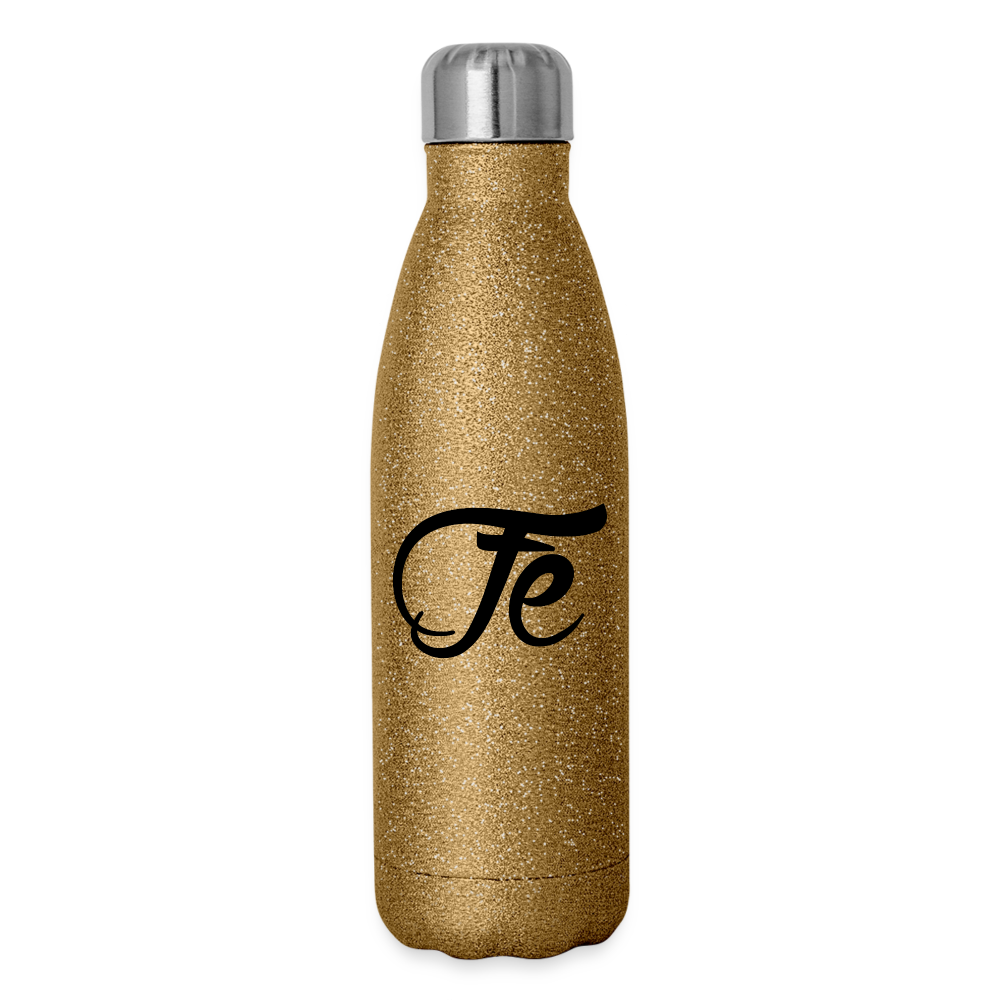 FE 7TH AVE INSULATED STAINLES STEEL CHOOSE YOUR POISON PREFERABLY WATER  BOTTLE - gold glitter